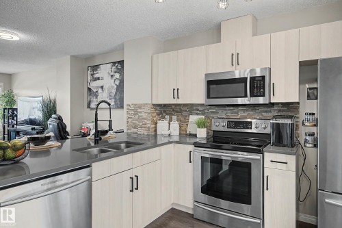 51 7503 Getty Gate, Edmonton, AB - Indoor Photo Showing Kitchen With Double Sink With Upgraded Kitchen