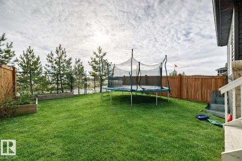 The property features a spacious backyard with a well-maintained lawn - 2935 Chokecherry Common, Edmonton, AB - Outdoor