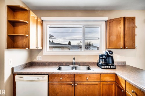 13012 79 Street, Edmonton, AB - Indoor Photo Showing Kitchen With Double Sink
