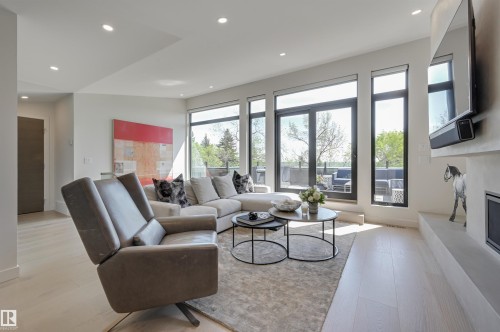 13508 Ravine Drive, Edmonton, AB - Indoor Photo Showing Living Room With Fireplace