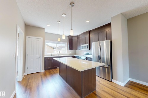 3704 2 Street, Edmonton, AB - Indoor Photo Showing Kitchen With Stainless Steel Kitchen With Upgraded Kitchen