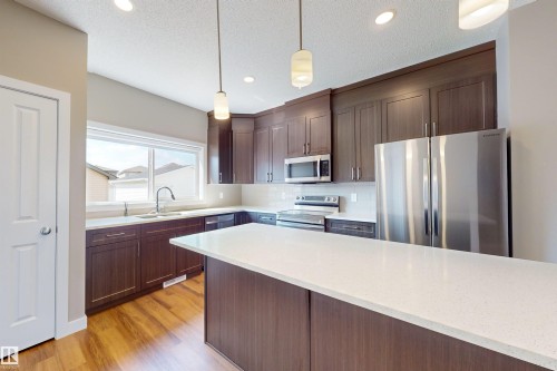 3704 2 Street, Edmonton, AB - Indoor Photo Showing Kitchen With Stainless Steel Kitchen With Upgraded Kitchen