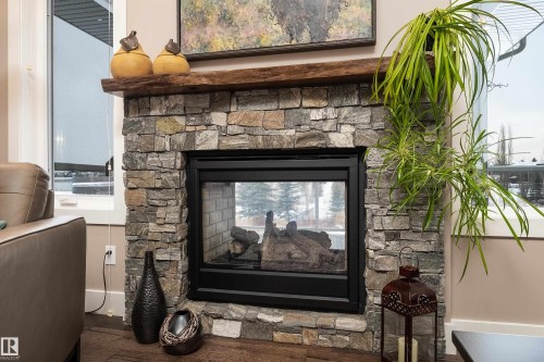 1079 Genesis Lake Boulevard, Stony Plain, AB - Indoor With Fireplace