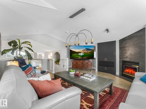 14 Eldon Court, St. Albert, AB - Indoor Photo Showing Living Room With Fireplace
