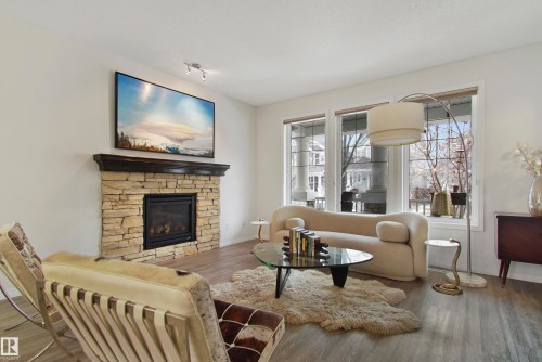 2028 74 Street, Edmonton, AB - Indoor Photo Showing Living Room With Fireplace