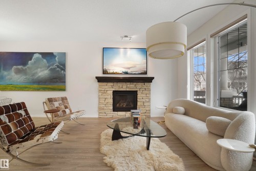 2028 74 Street, Edmonton, AB - Indoor Photo Showing Living Room With Fireplace
