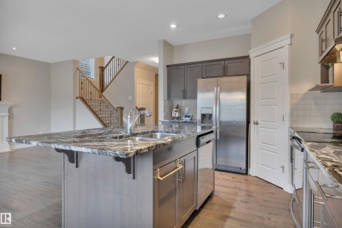 15807 18 Avenue, Edmonton, AB - Indoor Photo Showing Kitchen With Double Sink With Upgraded Kitchen