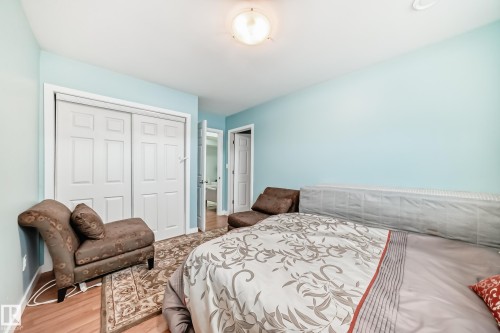 Fourth bedroom at the lower level. - 1723 Hammond Crescent Nw, Edmonton, AB - Indoor Photo Showing Bedroom