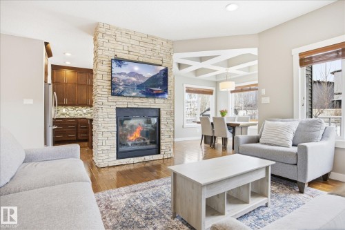 1408 Chahley Place, Edmonton, AB - Indoor Photo Showing Living Room With Fireplace