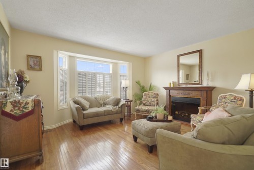 2005 108A Street, Edmonton, AB - Indoor Photo Showing Living Room With Fireplace