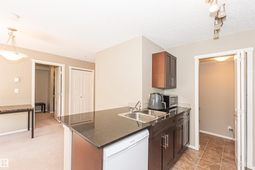 215 5816 Mullen Place, Edmonton, AB - Indoor Photo Showing Kitchen With Double Sink