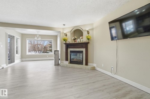 549 Hudson Road, Edmonton, AB - Indoor Photo Showing Living Room With Fireplace