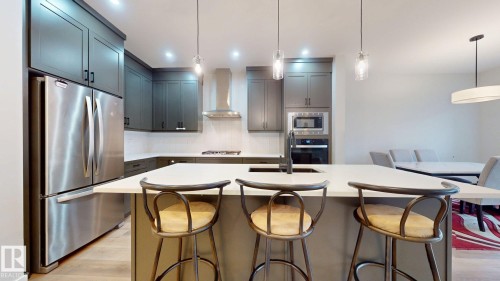 1143 Plum Lane, Edmonton, AB - Indoor Photo Showing Kitchen With Stainless Steel Kitchen With Upgraded Kitchen