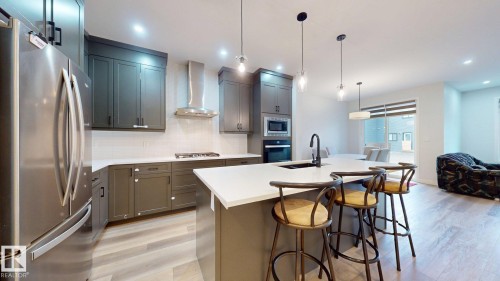 1143 Plum Lane, Edmonton, AB - Indoor Photo Showing Kitchen With Stainless Steel Kitchen With Upgraded Kitchen