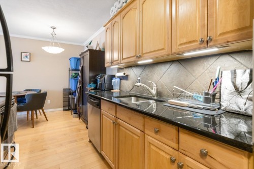 301 10547 83 Avenue, Edmonton, AB - Indoor Photo Showing Kitchen With Double Sink