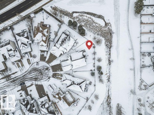 Aerial Map. Indicating the property's location within a residential area during winter conditions - 33 Hillcrest Point(E), Fort Saskatchewan, AB - Other