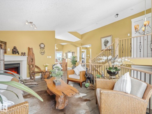 16412 61 Street, Edmonton, AB - Indoor Photo Showing Living Room With Fireplace