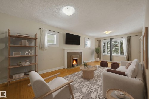 11019 126 Street, Edmonton, AB - Indoor Photo Showing Other Room With Fireplace