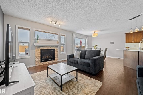 17072 81 Street, Edmonton, AB - Indoor Photo Showing Living Room With Fireplace
