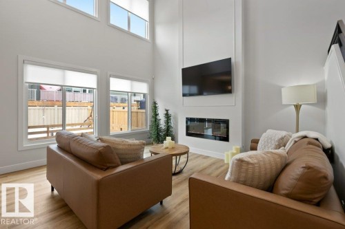 102 Edgefield Way, St. Albert, AB - Indoor Photo Showing Living Room With Fireplace