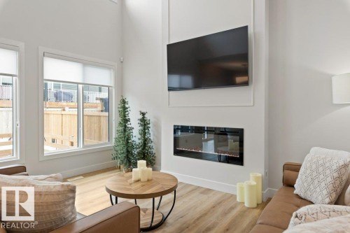 102 Edgefield Way, St. Albert, AB - Indoor Photo Showing Living Room With Fireplace