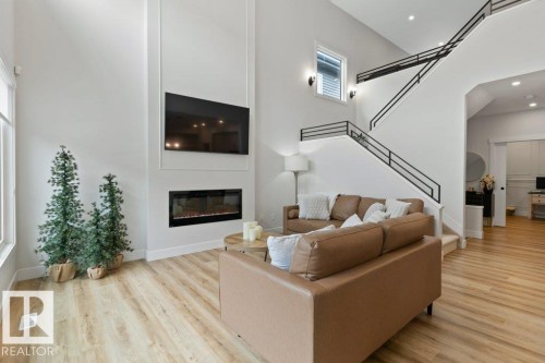 102 Edgefield Way, St. Albert, AB - Indoor Photo Showing Living Room With Fireplace