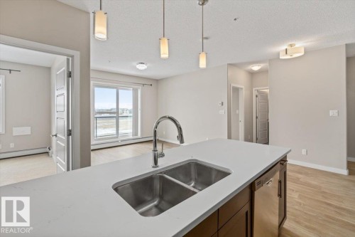 412 320 Ambleside Link Link, Edmonton, AB - Indoor Photo Showing Kitchen With Double Sink