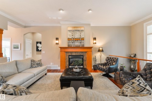 310 Caldwell Close, Edmonton, AB - Indoor Photo Showing Living Room With Fireplace