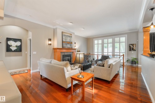 310 Caldwell Close, Edmonton, AB - Indoor Photo Showing Living Room With Fireplace
