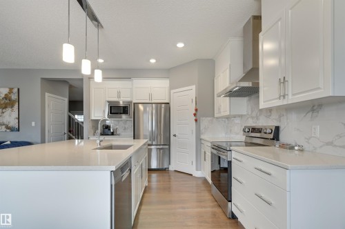 3625 Keswick Boulevard, Edmonton, AB - Indoor Photo Showing Kitchen With Upgraded Kitchen