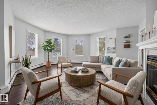 301 9138 83 Avenue, Edmonton, AB - Indoor Photo Showing Living Room With Fireplace