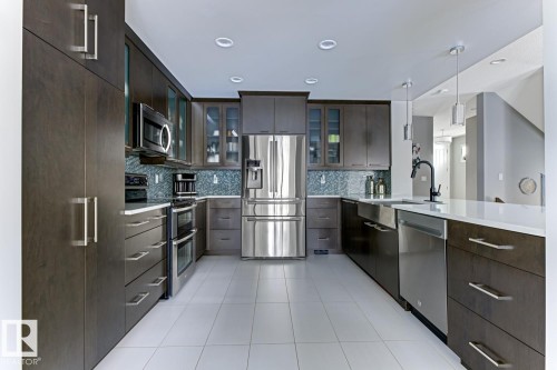 1251 Secord Landing, Edmonton, AB - Indoor Photo Showing Kitchen With Stainless Steel Kitchen With Upgraded Kitchen