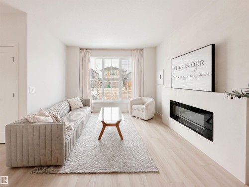 278 Jensen Lakes Boulevard, St. Albert, AB - Indoor Photo Showing Living Room With Fireplace