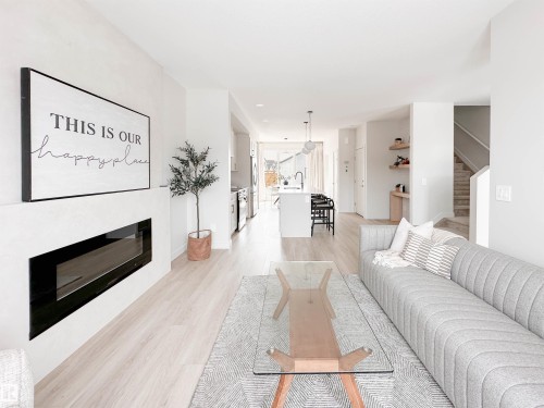 278 Jensen Lakes Boulevard, St. Albert, AB - Indoor Photo Showing Living Room With Fireplace