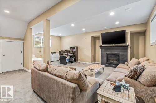 Gas Fireplace - 17963 78 Street, Edmonton, AB - Indoor With Fireplace