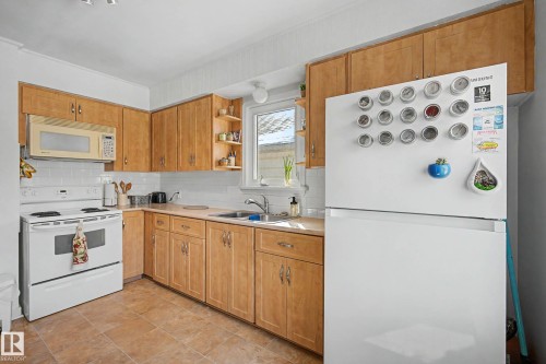 12140 91 Street, Edmonton, AB - Indoor Photo Showing Kitchen With Double Sink