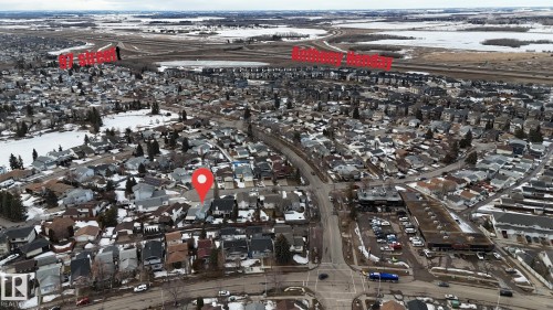 Aerial view of the property's location within the surrounding urban landscape, featuring residential areas and roadways - 17819 91A Street, Edmonton, AB - Outdoor With View