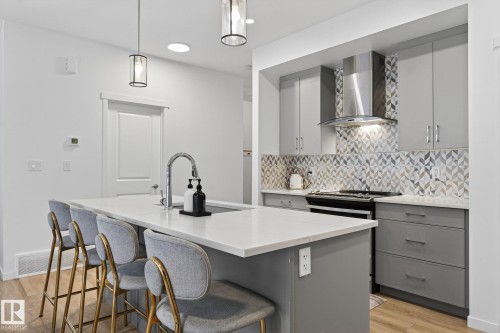 1091 Secord Promenade, Edmonton, AB - Indoor Photo Showing Kitchen With Upgraded Kitchen