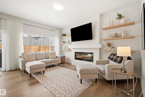 24 Rosewood Way, St. Albert, AB - Indoor Photo Showing Living Room With Fireplace
