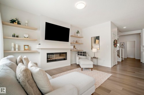 24 Rosewood Way, St. Albert, AB - Indoor Photo Showing Living Room With Fireplace