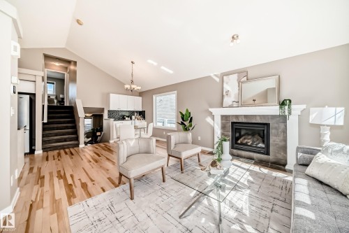 1520 70 Street, Edmonton, AB - Indoor Photo Showing Living Room With Fireplace
