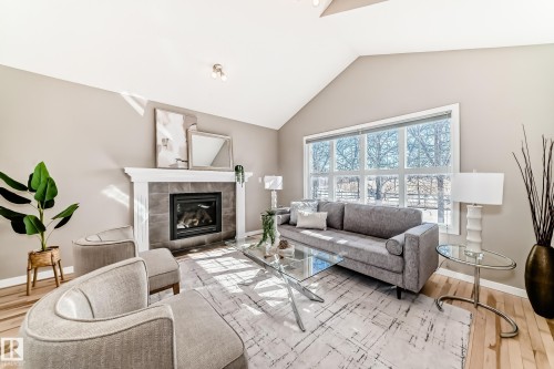 1520 70 Street, Edmonton, AB - Indoor Photo Showing Living Room With Fireplace