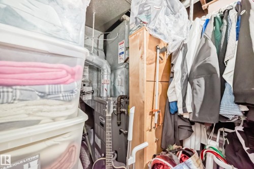 Utility area featuring a furnace and ductwork - 16305 107A Ave, Edmonton, AB - Indoor
