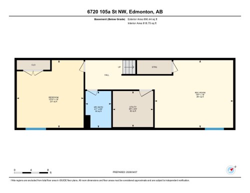 Basement Includes: Oversized 4th bedroom, 4 peace bathroom, family room and utility and storage area. - 6720 105A Street, Edmonton, AB 