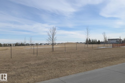 The property offers convenient access to an expansive grassy area with young trees, ideal for outdoor activities - 58 Birchmont Drive, Leduc, AB - Outdoor With View