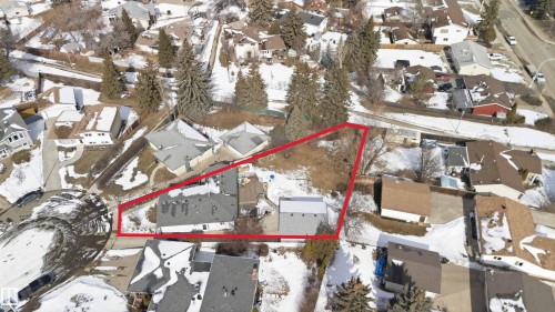 Aerial Property Boundary. Illustrating the defined perimeter of the property - 4023 86 Street Nw, Edmonton, AB - Outdoor With View