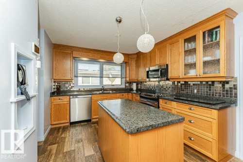 3528 112 Street, Edmonton, AB - Indoor Photo Showing Kitchen With Double Sink