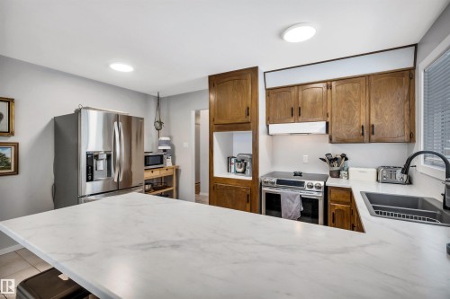 9 Broadview Crescent, St. Albert, AB - Indoor Photo Showing Kitchen With Stainless Steel Kitchen With Double Sink With Upgraded Kitchen