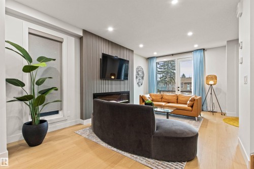 8944 145 Street, Edmonton, AB - Indoor Photo Showing Other Room With Fireplace