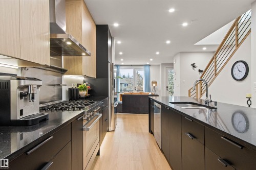 8944 145 Street, Edmonton, AB - Indoor Photo Showing Kitchen With Double Sink With Upgraded Kitchen
